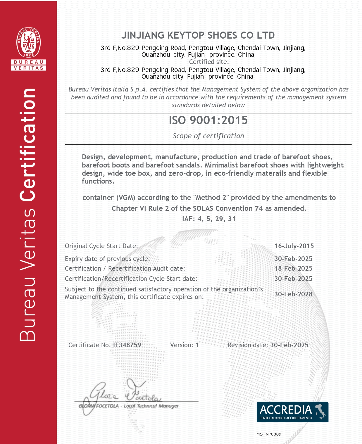 Certification ISO 9001:2015