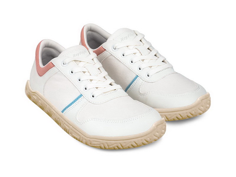 Usine de baskets minimalistes véganes blanches et rose pâle OEM Echo